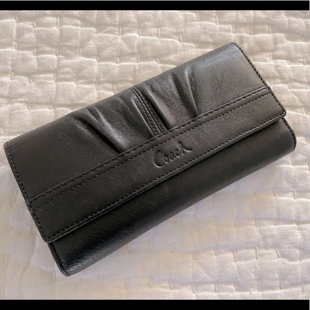 Coach Black Trifold Full Size Wallet